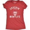 Womens Crushin Mom Life T Shirt Funny Nutcracker Christmas Party Tee for Mother(Heather Red)