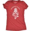 Womens Namasleigh T Shirt Funny Namaste Yoga Meditation Santa Sleigh Christmas Tee(Heather Red)