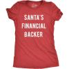 Womens Santa’s Financial Backer T Shirt Funny Christmas Holiday Season Graphic Novelty Tee(Heather Red)