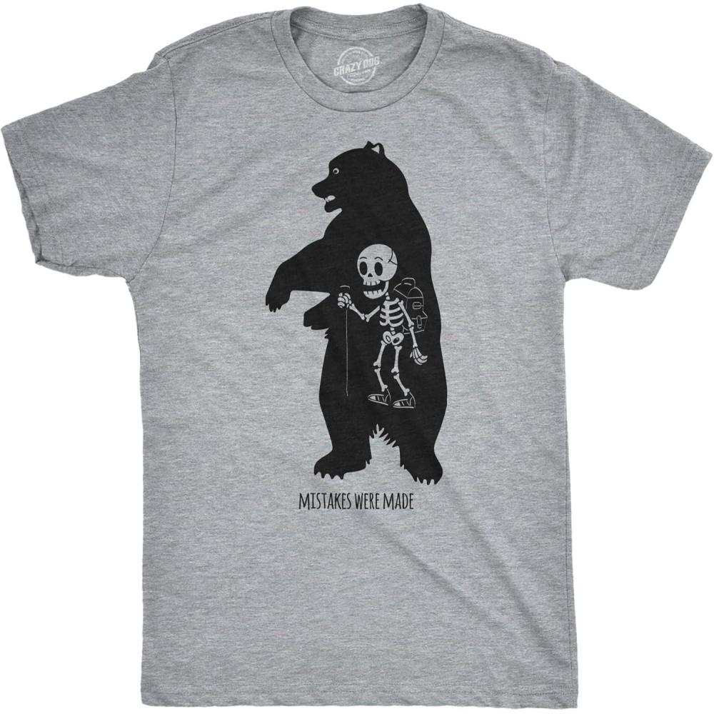 imageMens Funny T Shirts Mistakes were Made Sarcastic Bear Attack Tee for Men