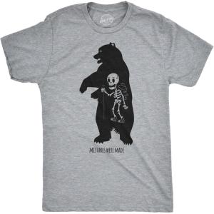 Mens Funny T Shirts Mistakes were Made Sarcastic Bear Attack Tee for Men
