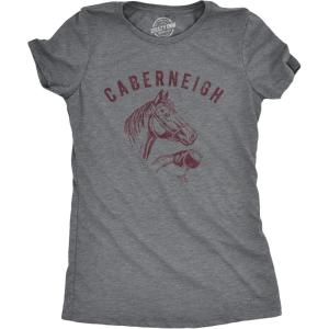 Womens Caberneigh T Shirt Funny Horse Lover Wine Sarcastic Party Novelty Tee(Dark Heather Grey)