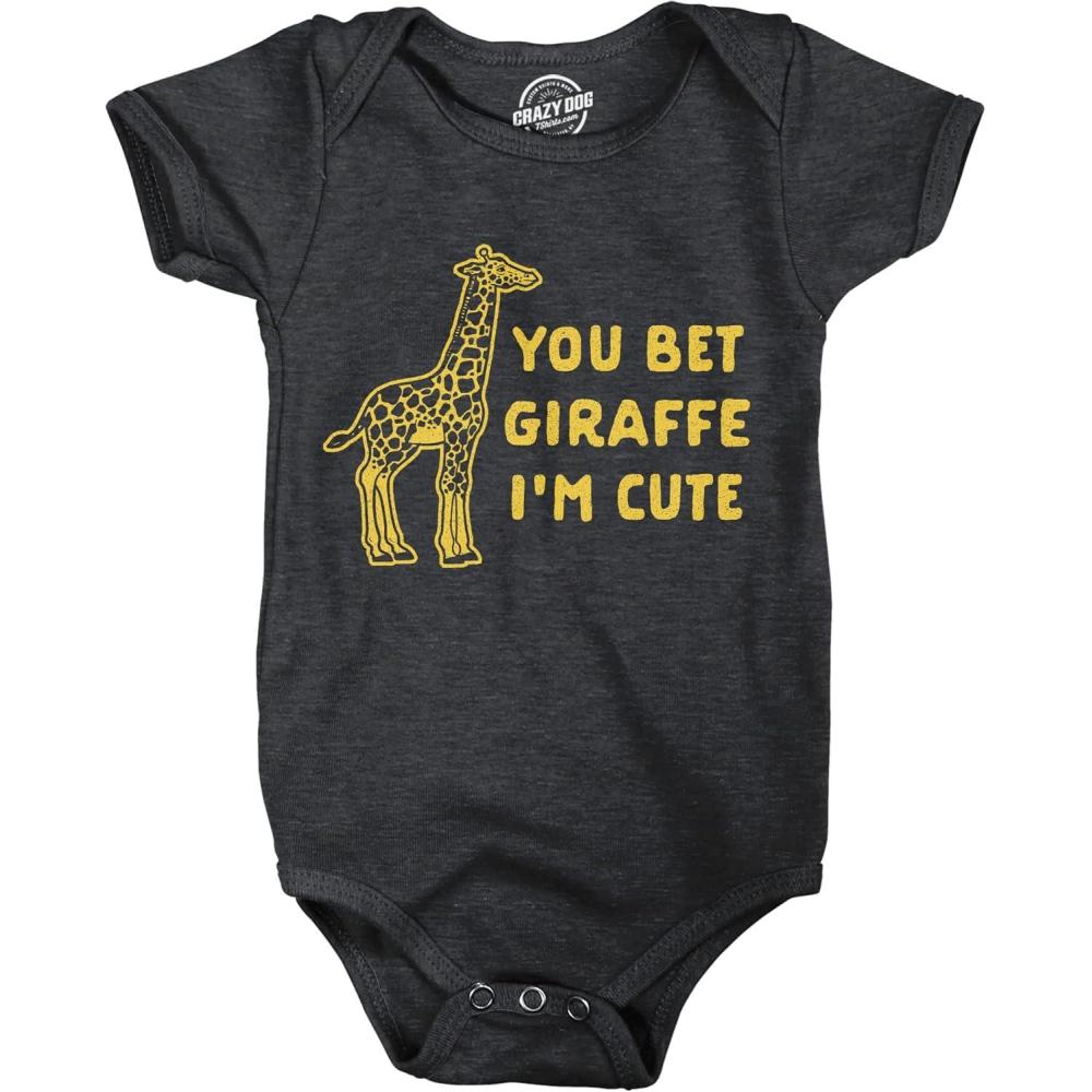 imageCrazy Dog TShirts You Bet Giraffe Im Cute Baby Bodysuit Funny Saying Joke Graphic Jumper for Infants