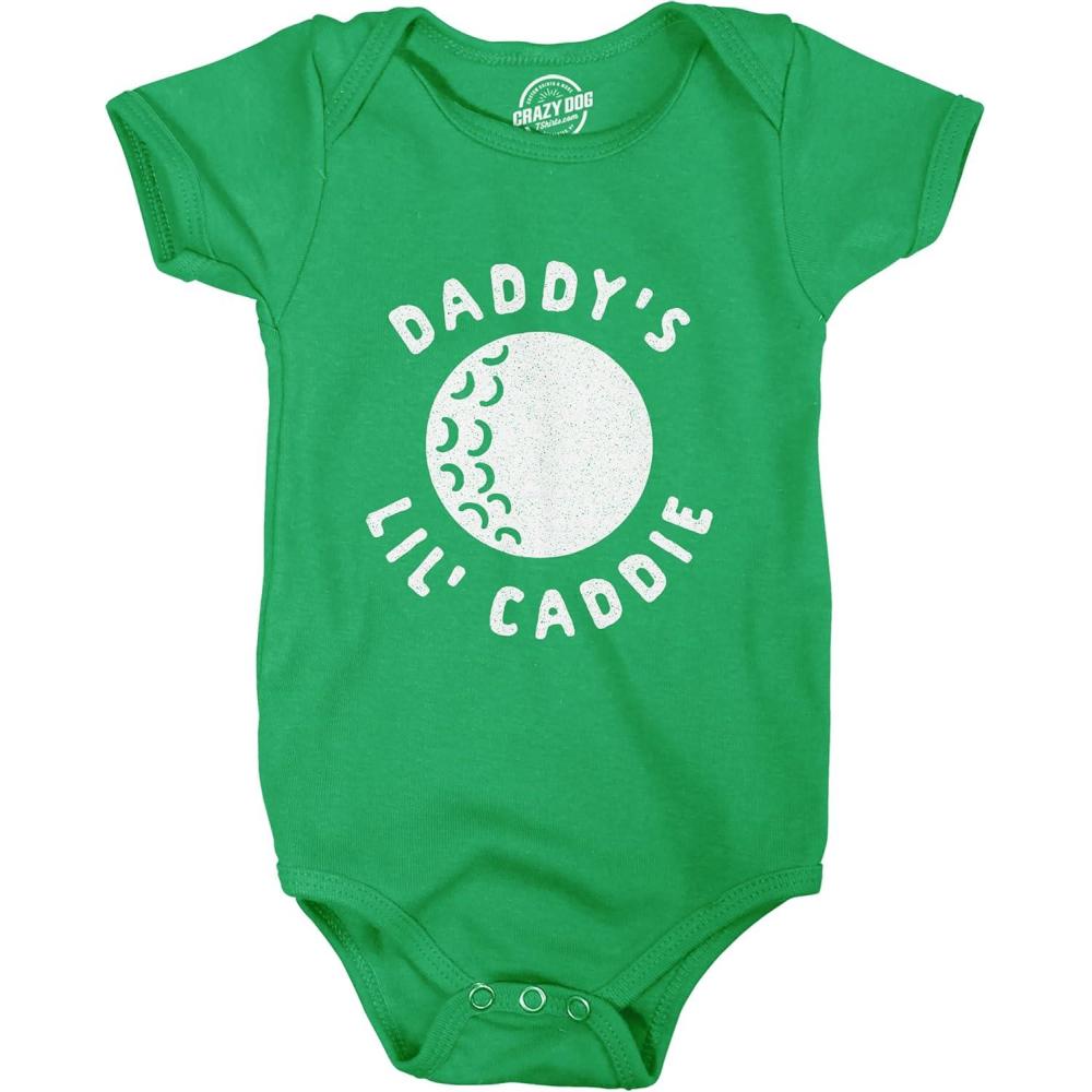 imageDaddys Lil Caddie Baby Bodysuit Funny Golf Lover Newborn Infant Jumper
