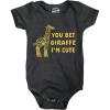 Crazy Dog T-Shirts You Bet Giraffe Im Cute Baby Bodysuit Funny Saying Joke Graphic Jumper for Infants