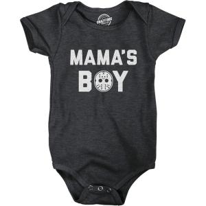 Crazy Dog T-Shirts Mama’s Boy Baby Bodysuit Funny Halloween Horror Movie Hockey Mask Graphic Jumper
