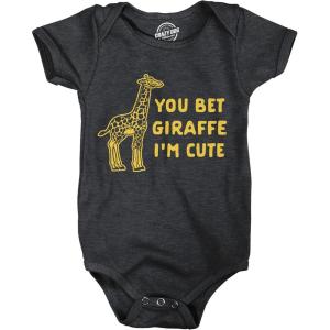 Crazy Dog T-Shirts You Bet Giraffe Im Cute Baby Bodysuit Funny Saying Joke Graphic Jumper for Infants