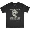Youth Lets Eat Kids Punctuation Saves Lives T Shirt Funny Dinosaur Grammar Police Graphic Tee(Heather Black)