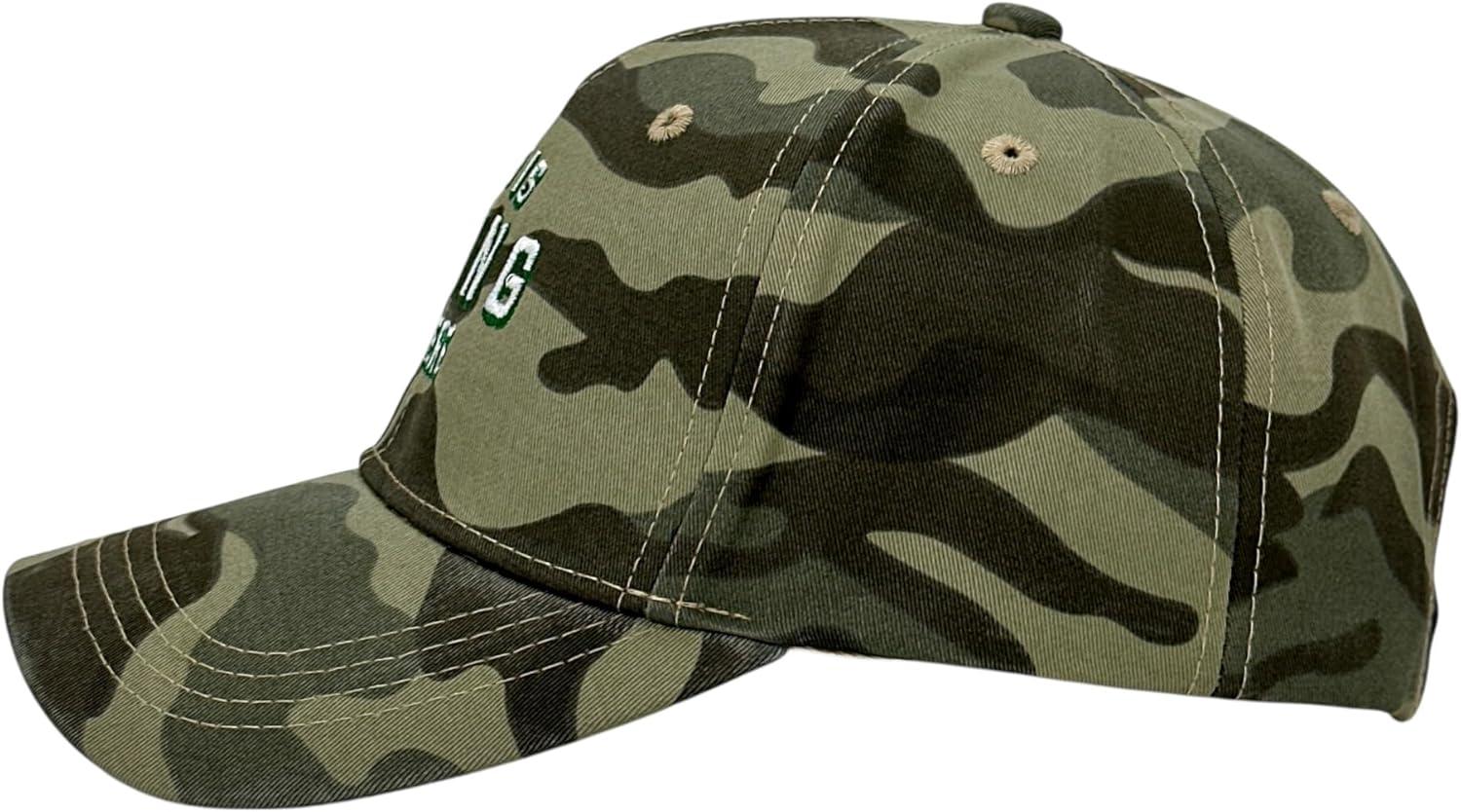 imageFunny Hunting Hats Adjustable Baseball Caps with Sarcastic Jokes for Hunters Campers and HikersCamo Head Hiding