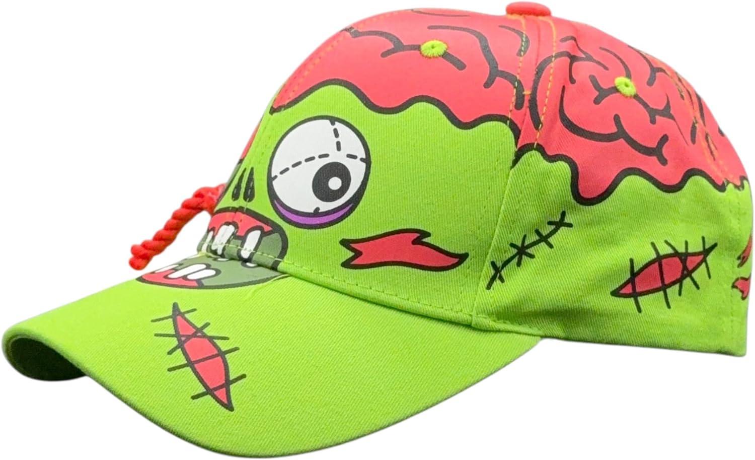 imageFunny Zombie Hat for Men Cartoon Zombie Eye Design with 3D Prop Feature Lightweight Mesh Back Cap for Halloween Style and Everyday Outfits Novelty Printed Walker Graphic Hat Standard