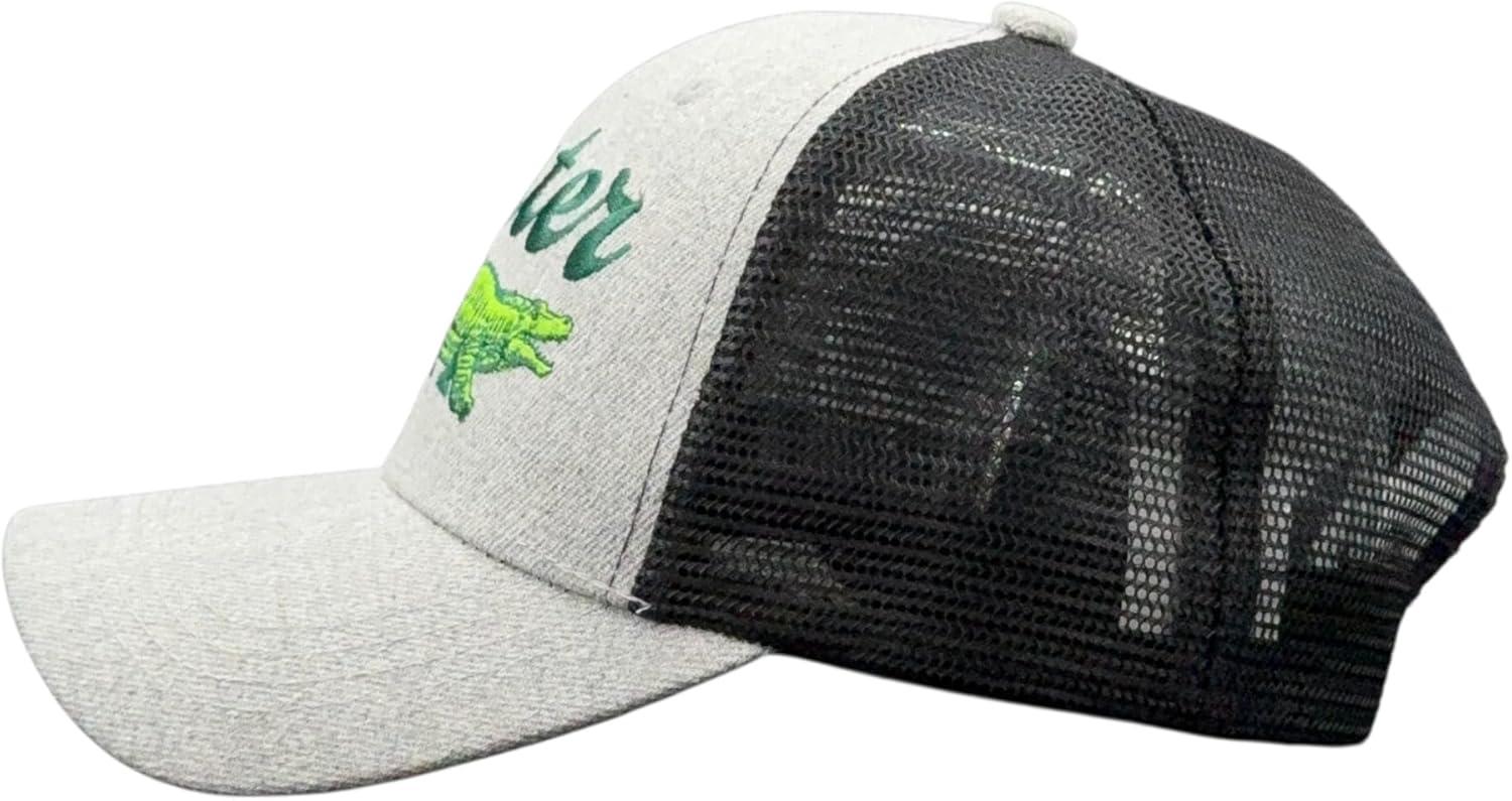 imageLater Alligator Hat Funny Sarcastic Gator Graphic Novelty CapBlack Grey Trucker Later Gator Bite
