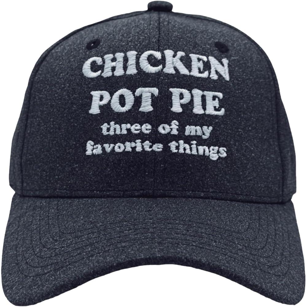 imageChicken Pot Pie Three of My Favorite Things Hat Funny 420 CapHeather Black Chicken Pot Pie