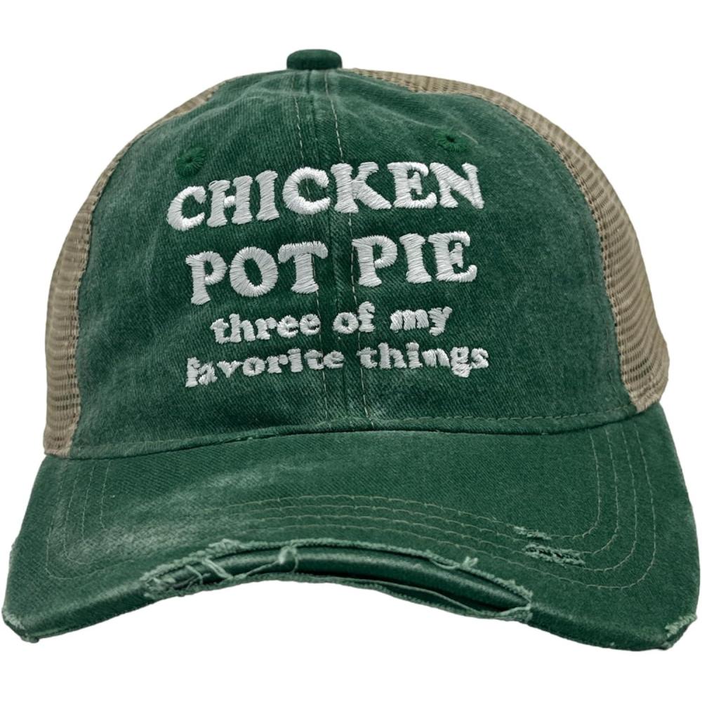 imageChicken Pot Pie Three of My Favorite Things Hat Funny 420 CapTrucker Green Chicken Pot Pie