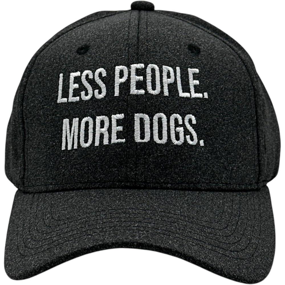imageFunny Dog Hat Less People More Dogs Embroidered Cap Sarcastic Introvert Humor Hat for Dog Lovers Adjustable Black Novelty Baseball Cap for Men and Women Cool Pet Parent Gift