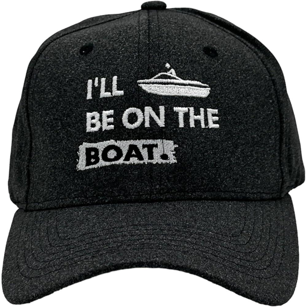 imageFunny Fishing Hats Sarcastic Caps with Cool Designs for FishersBlack Ill Be on the Boat