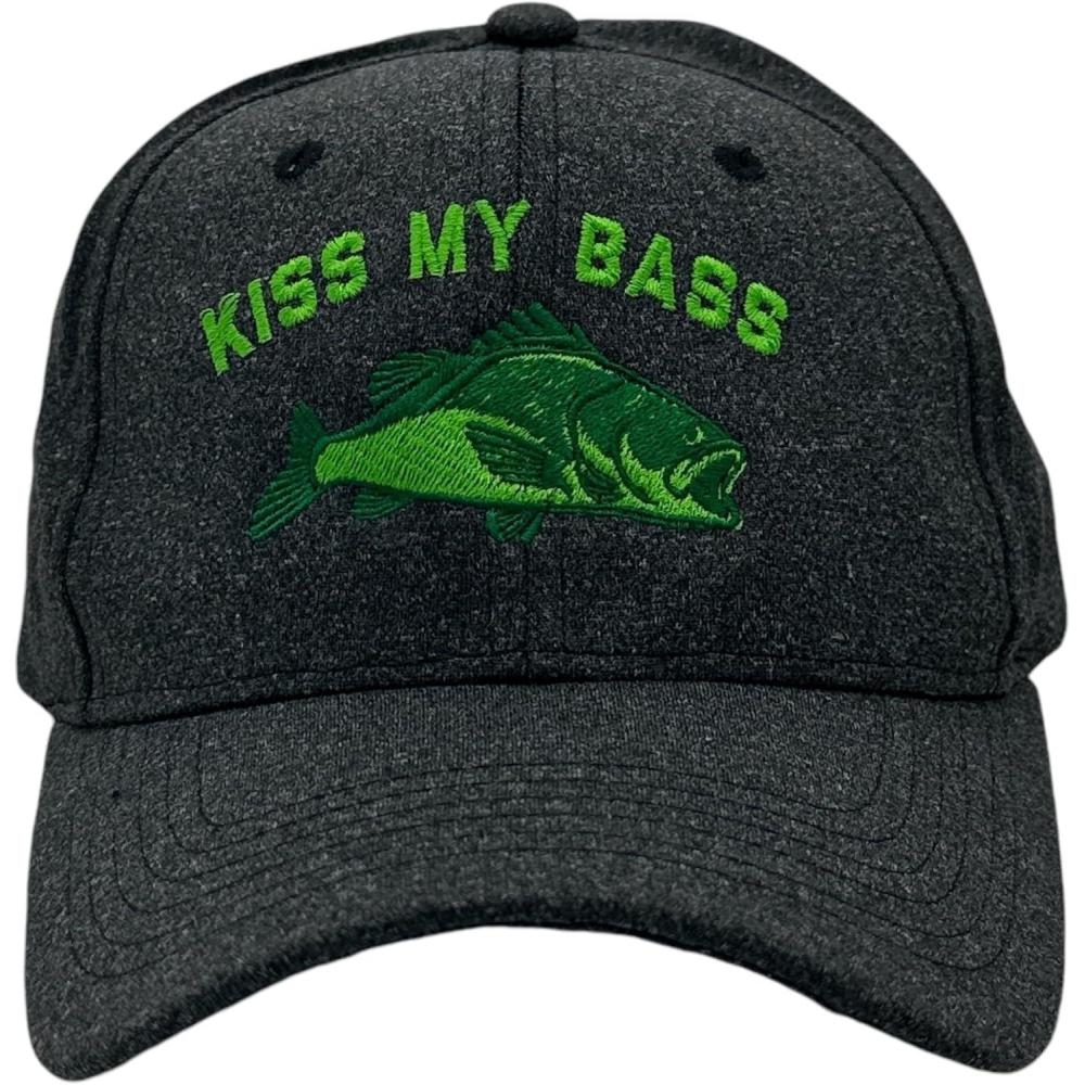 imageFunny Fishing Hats Sarcastic Caps with Cool Designs for FishersBlack Kiss My Bass