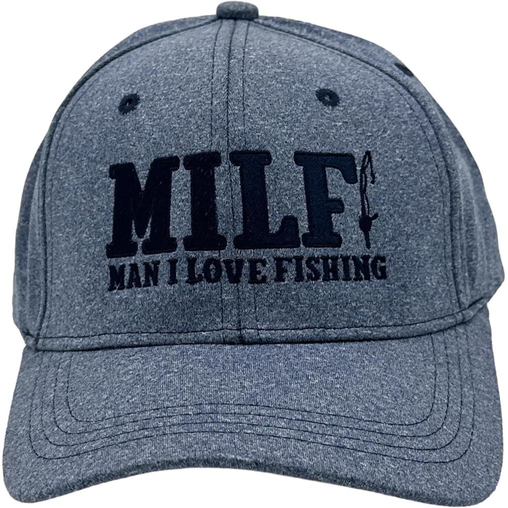 imageFunny Fishing Hats Sarcastic Caps with Cool Designs for FishersBlue Milf Man I Love Fishing
