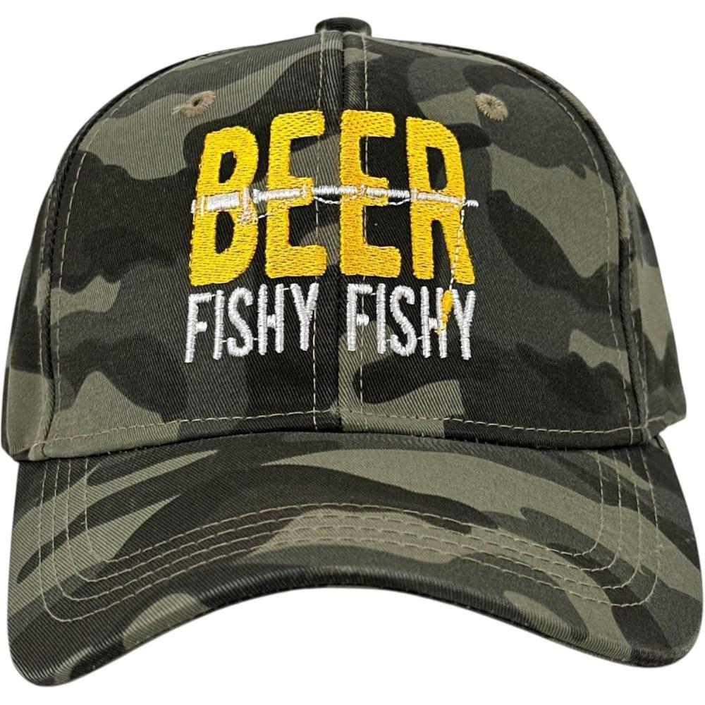 imageFunny Fishing Hats Sarcastic Caps with Cool Designs for FishersCamo Beer Fishy