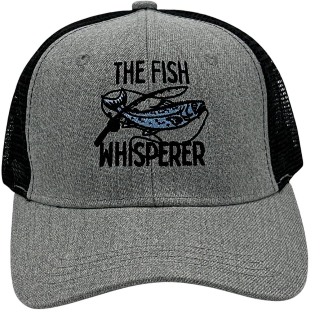imageFunny Fishing Hats Sarcastic Caps with Cool Designs for FishersGrey Trucker the Fish Whisperer