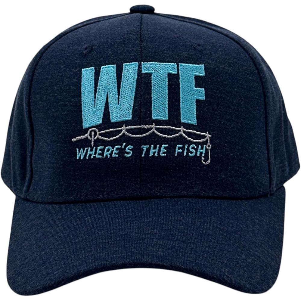 imageFunny Fishing Hats Sarcastic Caps with Cool Designs for FishersNavy Wheres the Fish