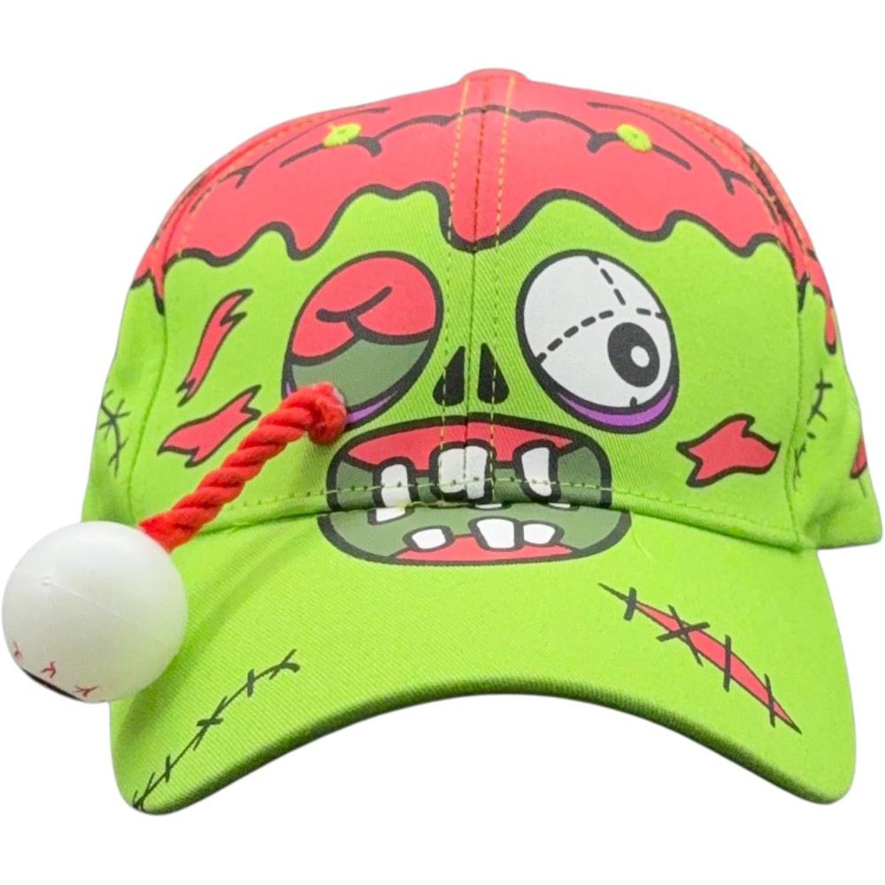 imageFunny Zombie Hat for Men Cartoon Zombie Eye Design with 3D Prop Feature Lightweight Mesh Back Cap for Halloween Style and Everyday Outfits Novelty Printed Walker Graphic Hat Standard
