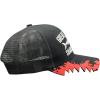 Funny Hat for Men – Great White Shark Tours Embroidered Graphic with Shark Bite Brim Detail – Mesh Back Novelty Trucker Cap for Comfortable Casual Ocean Themed Everyday Wear Standard