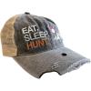 Funny Hunting Hats Adjustable Baseball Caps with Sarcastic Jokes for Hunters Campers and Hikers(Trucker Black – Eat Sleep Hunt)