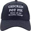 Chicken Pot Pie Three of My Favorite Things Hat Funny 420 Cap(Heather Black – Chicken Pot Pie)