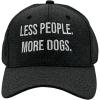 Funny Dog Hat – Less People More Dogs Embroidered Cap – Sarcastic Introvert Humor Hat for Dog Lovers – Adjustable Black Novelty Baseball Cap for Men and Women – Cool Pet Parent Gift
