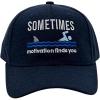 Sometimes Motivation Finds You Hat Funny Sarcastic Shark Graphic Novelty Cap(Navy – Motivation Finds You)