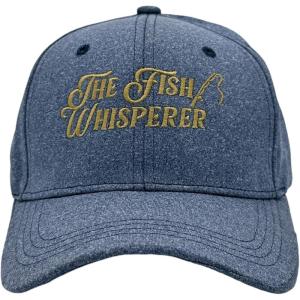 Funny Fishing Hats Sarcastic Caps with Cool Designs for Fishers(Blue – the Fish Whisperer)