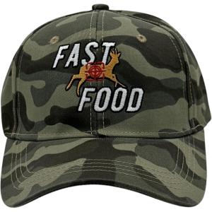 Funny Hunting Hats Adjustable Baseball Caps with Sarcastic Jokes for Hunters Campers and Hikers(Camo – Fast Food)
