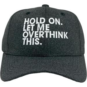 Hold On Let Me Overthink This Hat Funny Sarcastic Anixeity Joke Novelty Cap Funny Hats Cool Sarcastic Novelty Caps for Men Black – Standard