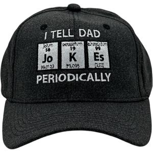 I Tell Dad Jokes Periodically Hat Funny Sarcastic Science Graphic Novelty Cap Funny Hats Dad Joke Cool Science Novelty Caps for Men Black – Standard