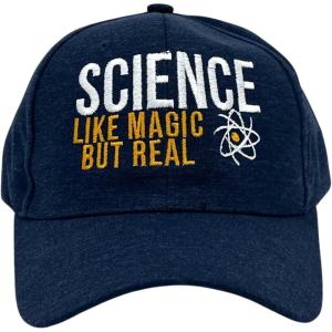 Science Like Magic But Real Hat Funny Nerdy Chemistry Joke Cap(Navy – Science)