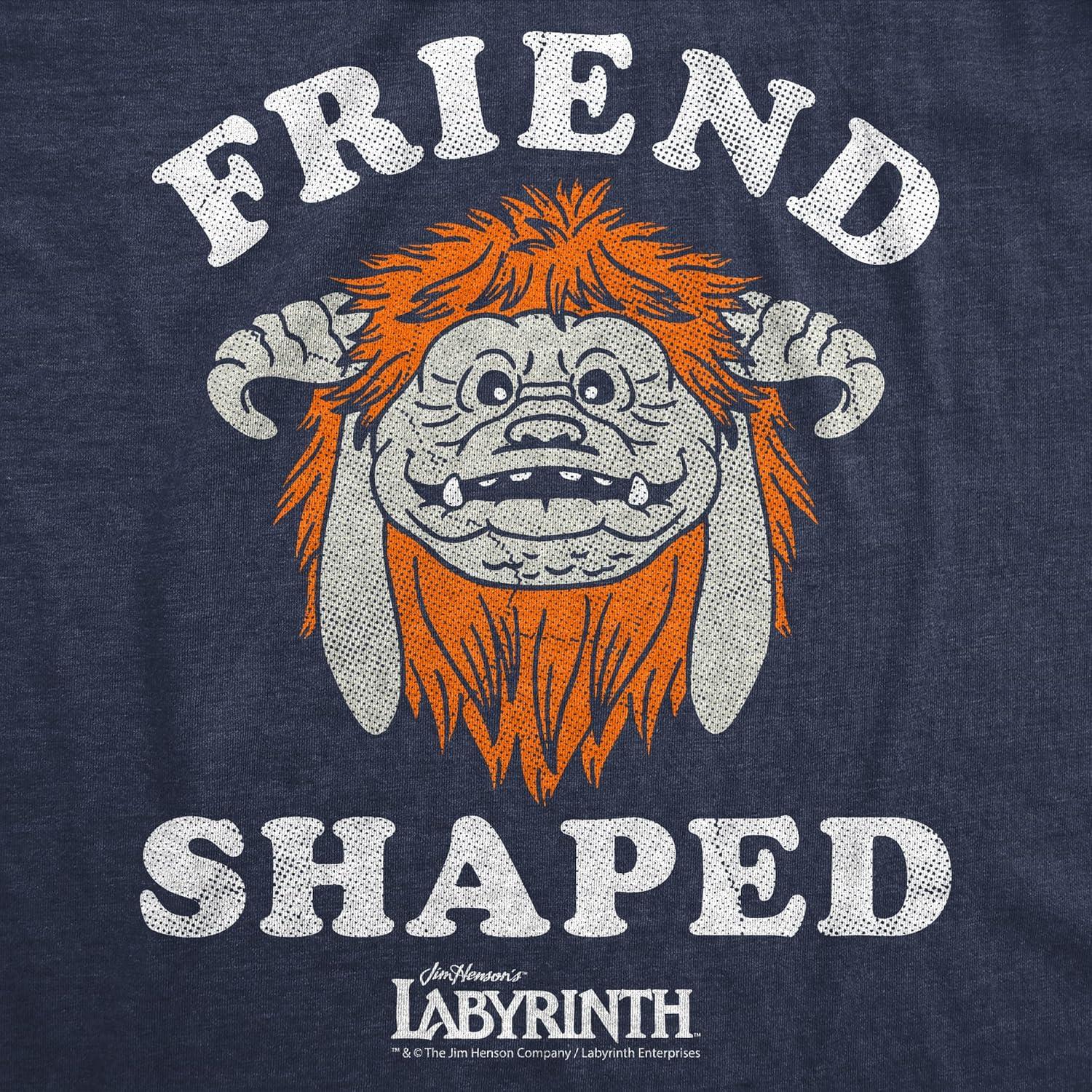 imageWomens Labyrinth T Shirts Cute and Funny Tees from Jim Hensons Labyrinth MovieHeather Navy Friend Shaped