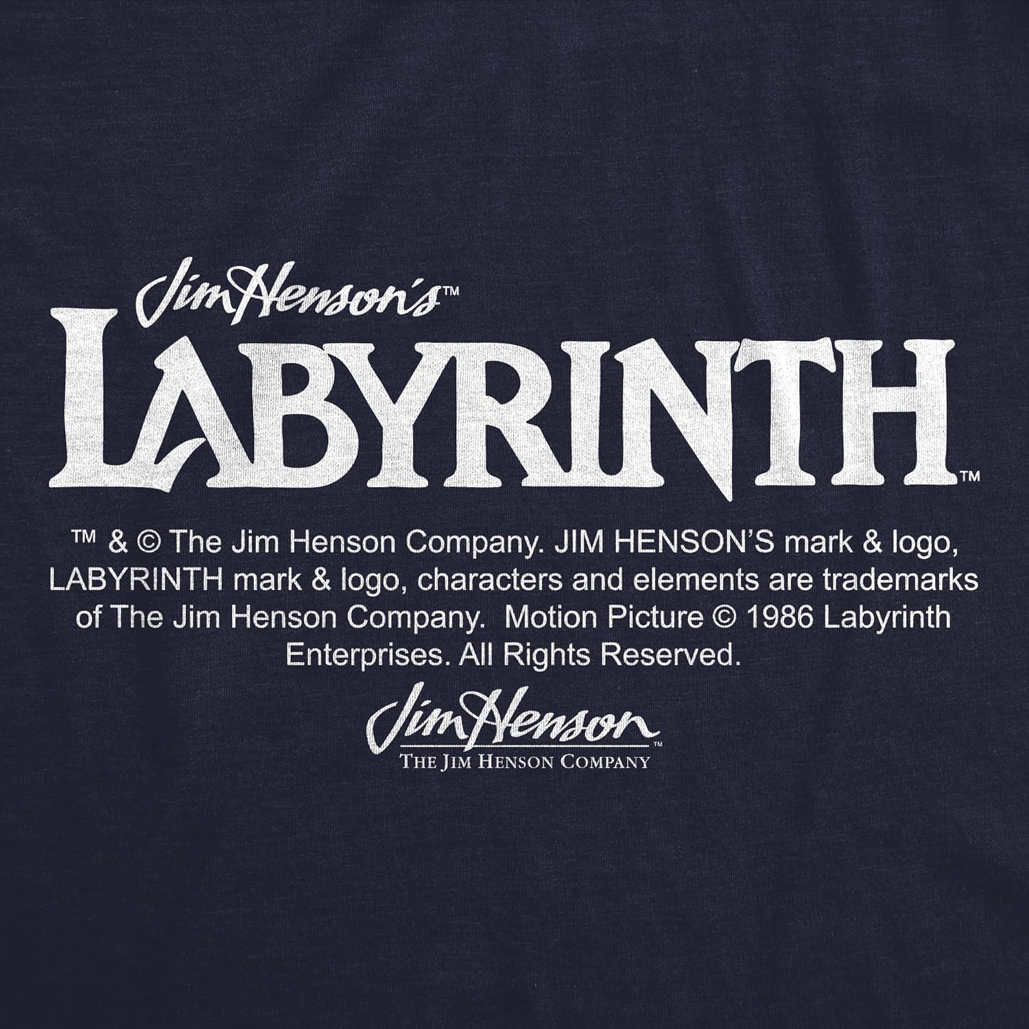 imageWomens Labyrinth T Shirts Cute and Funny Tees from Jim Hensons Labyrinth MovieHeather Navy Friend Shaped