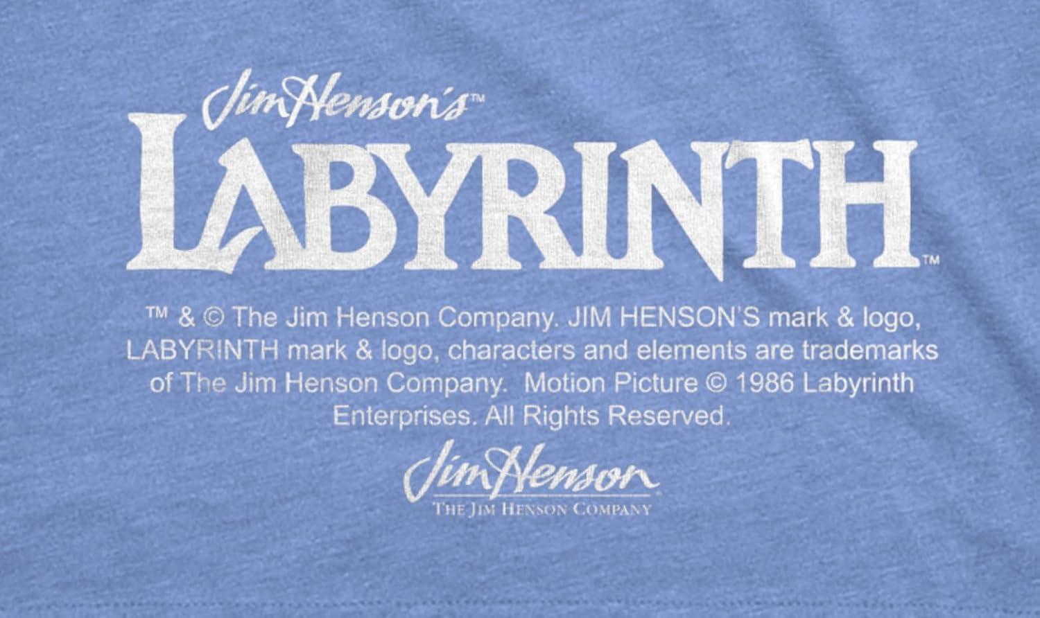 imageWomens Labyrinth T Shirts Cute and Funny Tees from Jim Hensons Labyrinth MovieLight Heather Blue Ello Repeated