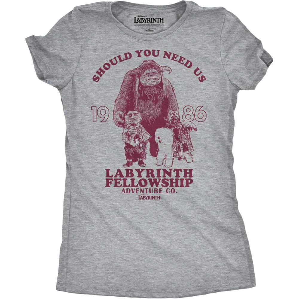 imageWomens Labyrinth T Shirts Cute and Funny Tees from Jim Hensons Labyrinth MovieLight Heather Grey  Labyrinth Fellowship
