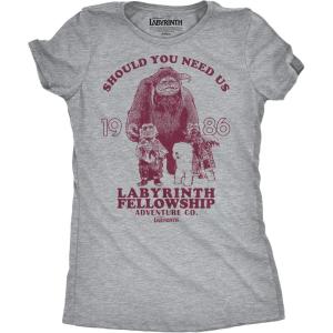 Womens Labyrinth T Shirts Cute and Funny Tees from Jim Henson’s Labyrinth Movie(Light Heather Grey – Labyrinth Fellowship)