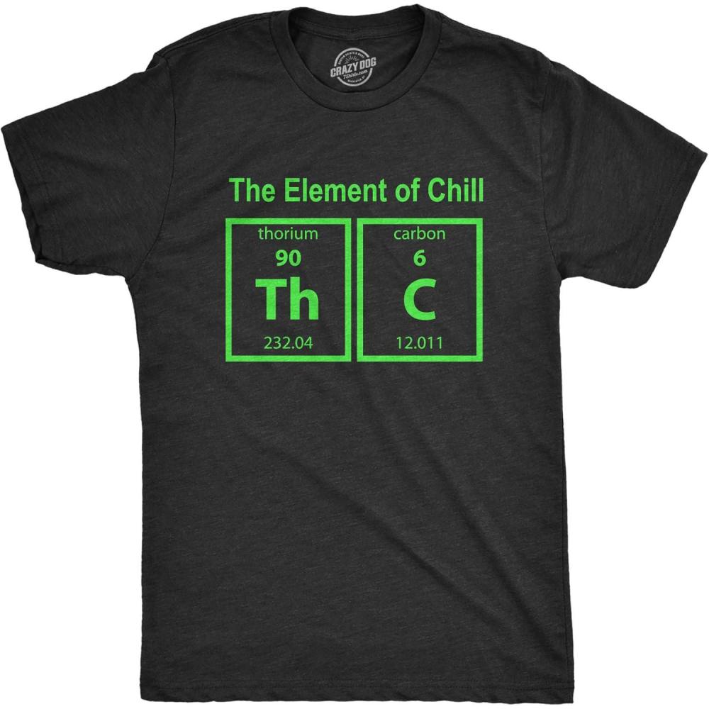 imageCrazy Dog Mens Funny Adult Humor T Shirts Sarcastic 420 Tees for GuysHeather Black Chill