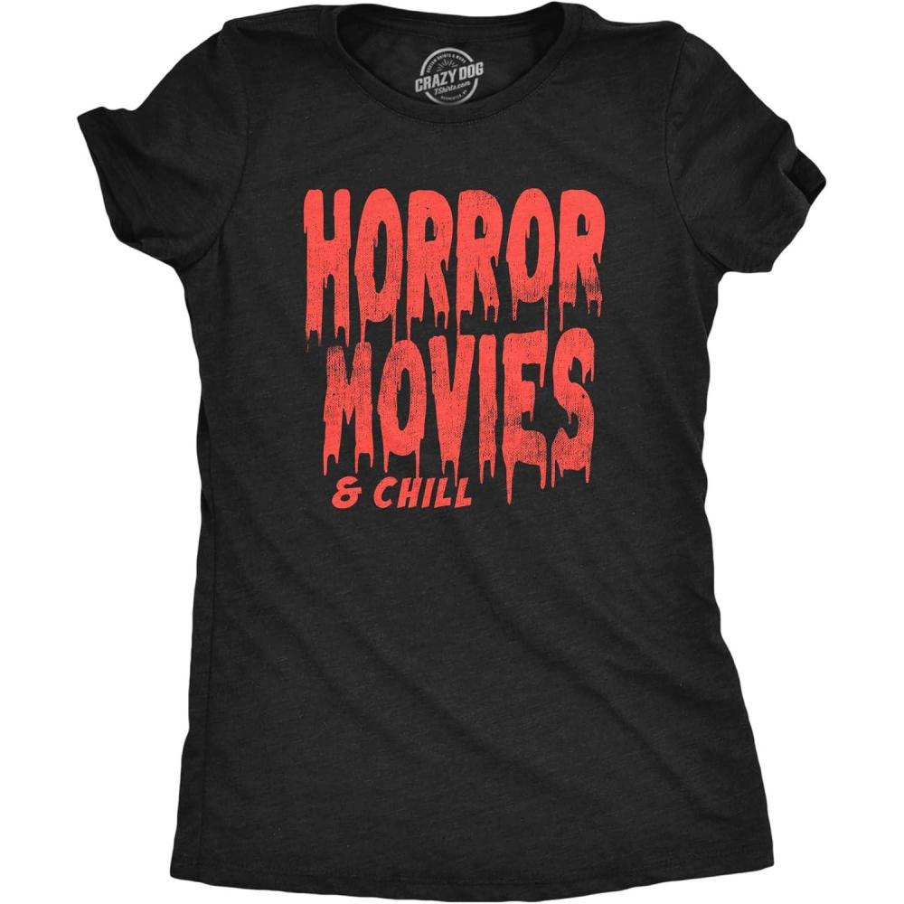 imageWomens Witch T Shirts Funny Wicked Tees with Witchy Designs for LadiesHeather Black Horror Chill