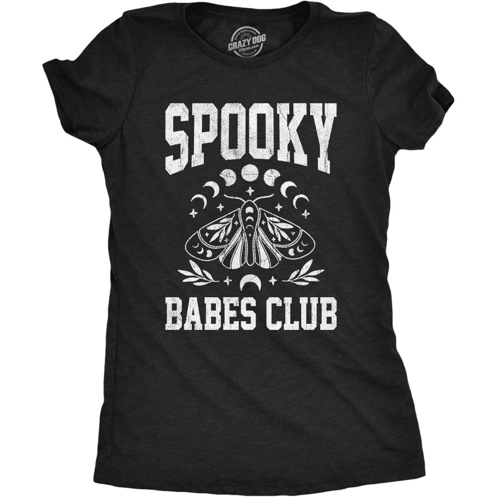 imageWomens Witch T Shirts Funny Wicked Tees with Witchy Designs for LadiesHeather Black Spooky Babes
