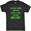 Crazy Dog Mens Funny Adult Humor T Shirts Sarcastic 420 Tees for Guys(Heather Black – Look High)