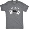 Mens Hockey Dad T Shirt Funny Cool Ice Hockey Puck Graphic Tee for Guys(Dark Heather Grey)
