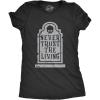 Womens Never Trust The Living T Shirt Funny Halloween Grave Tombstone Joke Tee for Ladies(Heather Black – Trust)