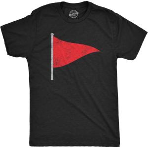 Crazy Dog Mens Funny Adult Humor T Shirts Sarcastic 420 Tees for Guys(Heather Black – Red Flag)