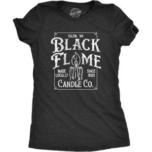 Womens Witch T Shirts Funny Wicked Tees with Witchy Designs for Ladies(Heather Black – Blackflame)