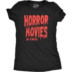 Womens Witch T Shirts Funny Wicked Tees with Witchy Designs for Ladies(Heather Black – Horror Chill)