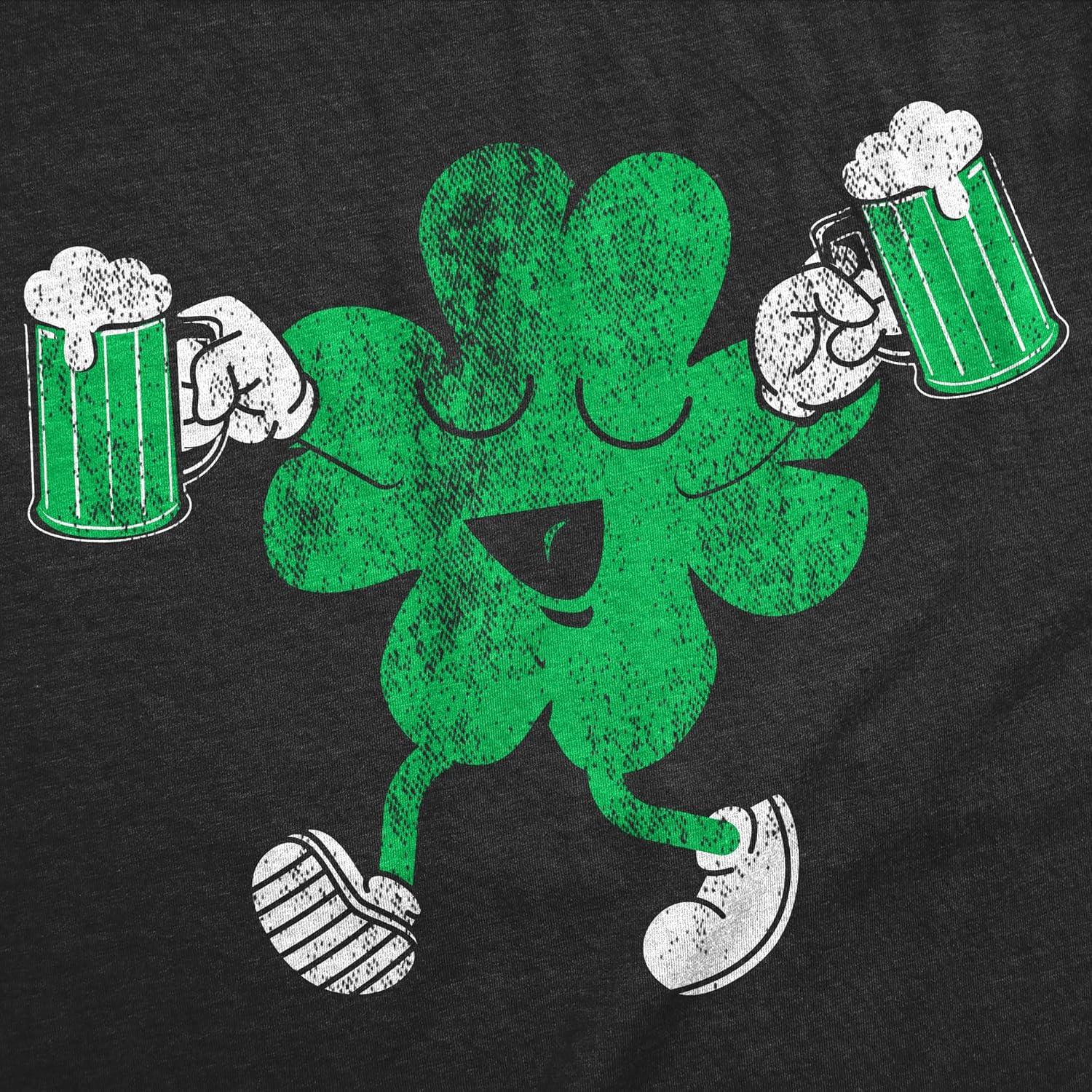 imageWomens Funny T Shirts Clover Drinking Sarcastic St Patricks Day Graphic Novelty Tee for Ladies